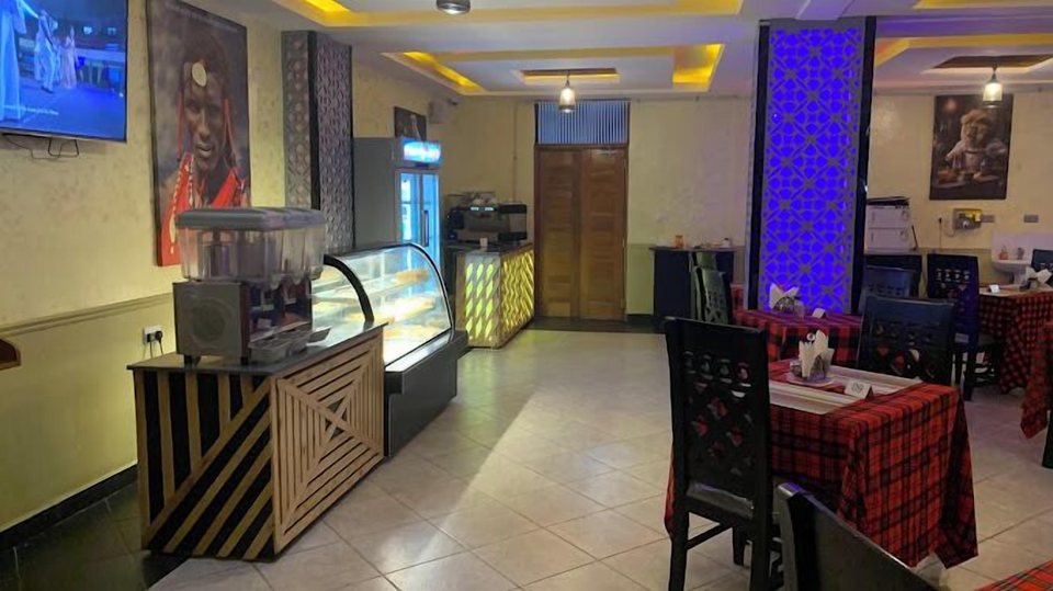 The restaurant counter and display